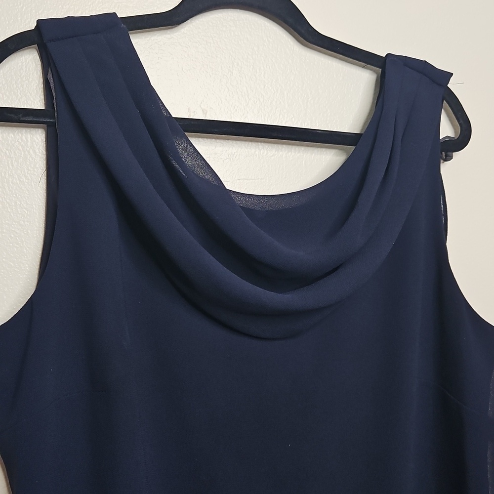 🎯 Sheri Martin New York Size 18 Sleeveless Cowl Neck Blouse EUC